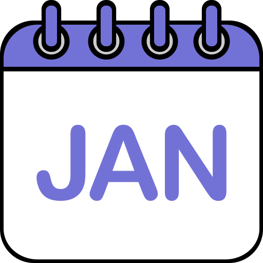 red january calendar icon